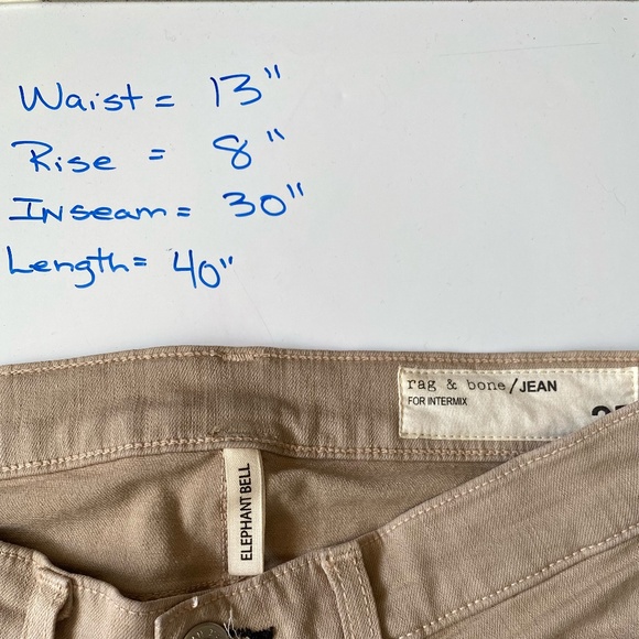 rag & bone Women's  Elephant Bell Tan Flare Jean. 25x30" Size 25 - Picture 15 of 16